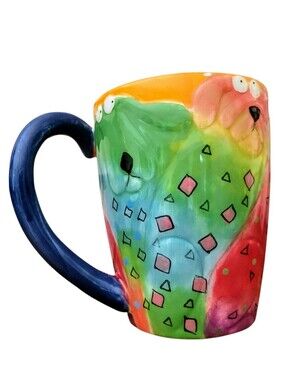 STUDIO DESIGNWORKS HANDPAINTED Floppy Dog Coffee Mug. Fun & Whimsical!